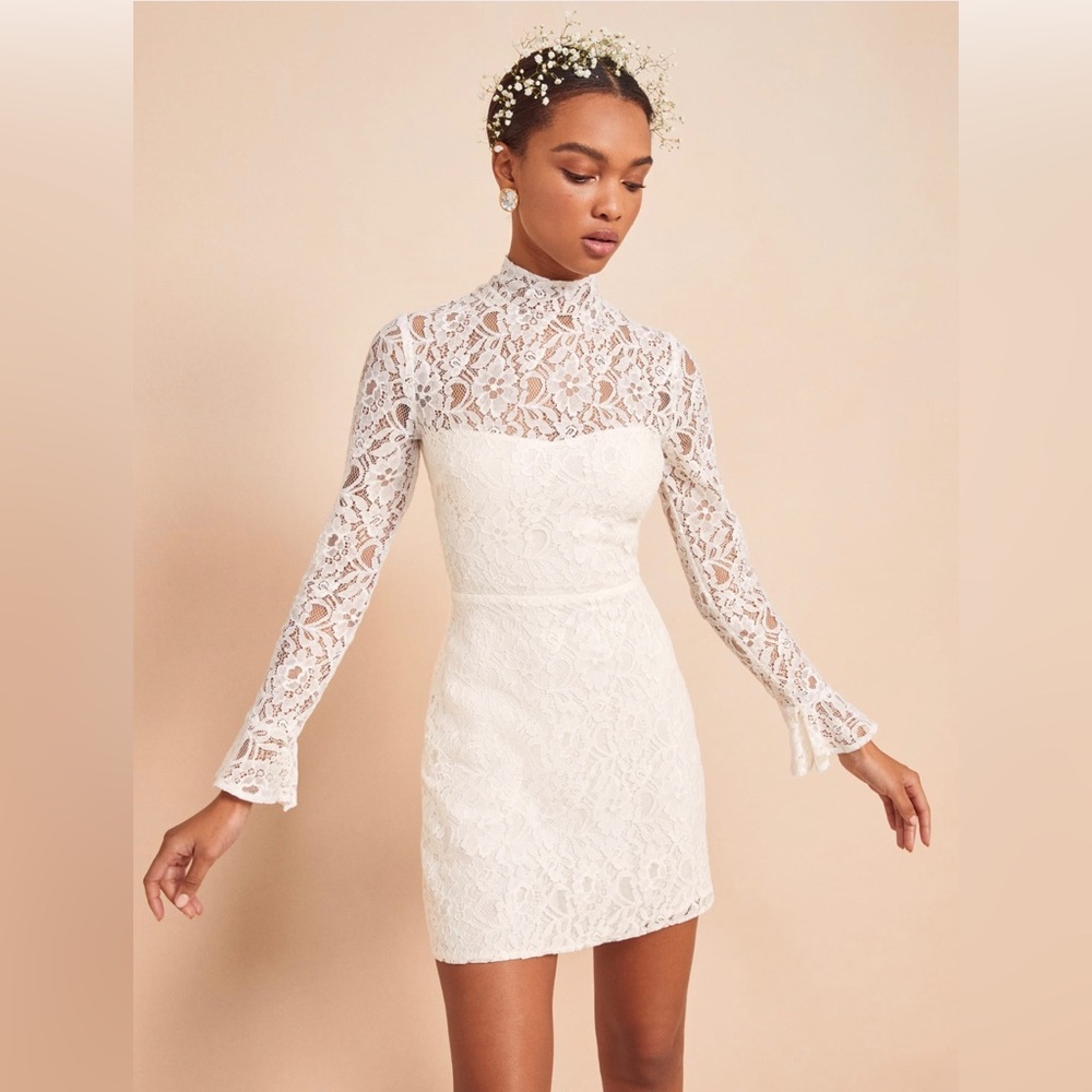 Reformation Carraway Ivory lace Dress size 0